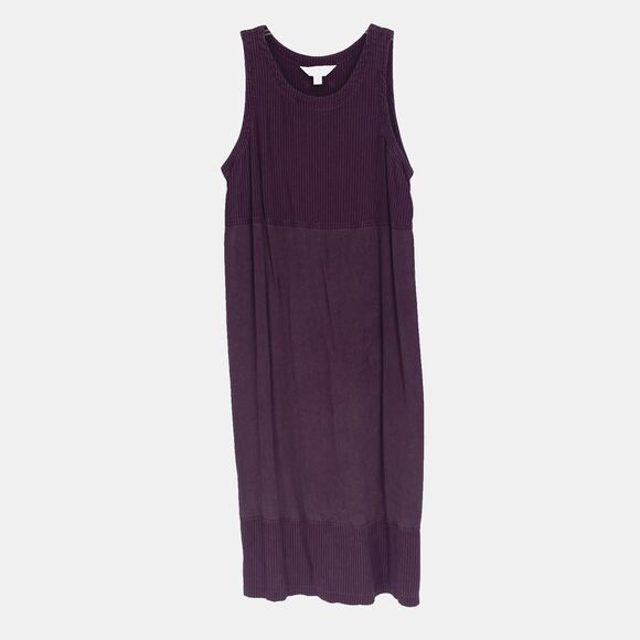 Vintage Amy K Su Tank Dress 1X Maxi Ribbed Pinafore Jumper Boho Travel - Picture 1 of 15